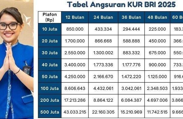 Simulasi Angsuran KUR BRI Juli 2025: Rp 50 Juta dalam 12 Bulan
